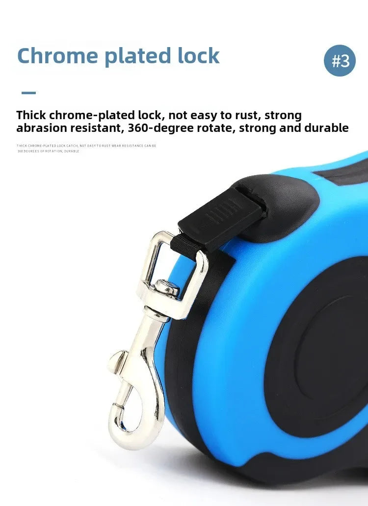 Retractable Nylon Dog Leash – 3M/5M Durable Automatic Lead